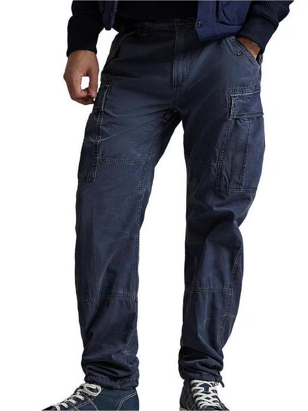 Polo Ralph Lauren Classic Fit Canvas Cargo Navy Pants Men 36x30 Measured 36x28